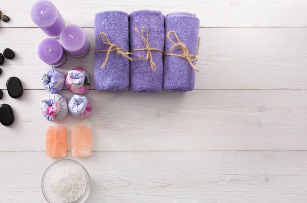istock Spa treatment, aromatherapy background. Details and accessories 818742880