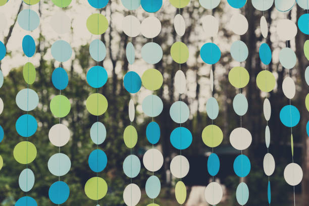 istock Beautiful wedding decoration background, curtain outdoors in woods 818762158
