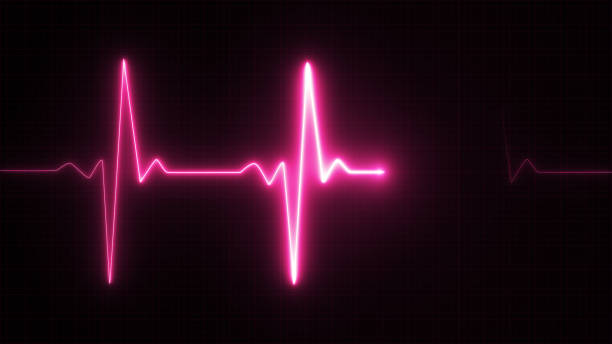 istock Neon Heart beat pulse in pink illustration 818783862