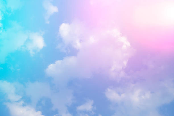 istock Colorful sky and clouds, pink and blue color background 818815500
