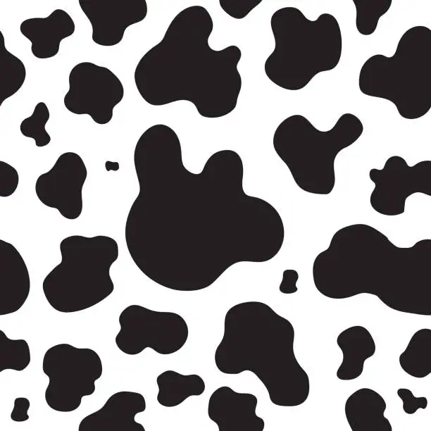 Vector illustration of Spots Cow skin seamless pattern. Vector illustration.