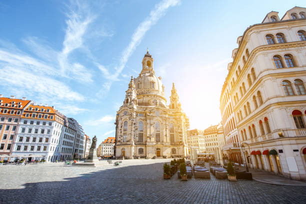 dresden şehir almanya - dresden frauenkirche stok fotoğraflar ve resimler