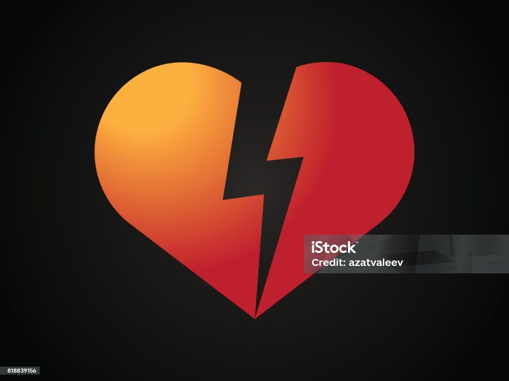 Trái Tim Tan Vỡ Trên Nền Đen Hình minh họa Sẵn có - Tải xuống Hình ...