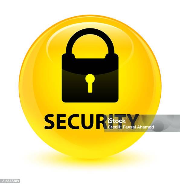 Random Security Button Security Glassy Yellow Round Button Stock Illustration - Download Image ...