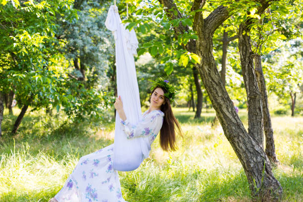 istock Romantic woman in flower crown 818874474
