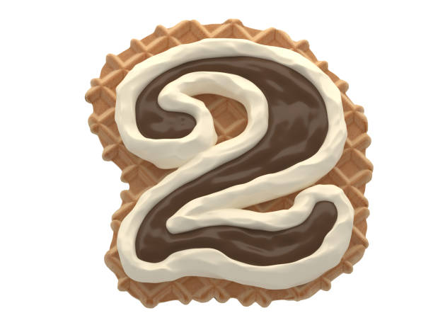 istock Wafers with white cream and chocolate font. 818875242