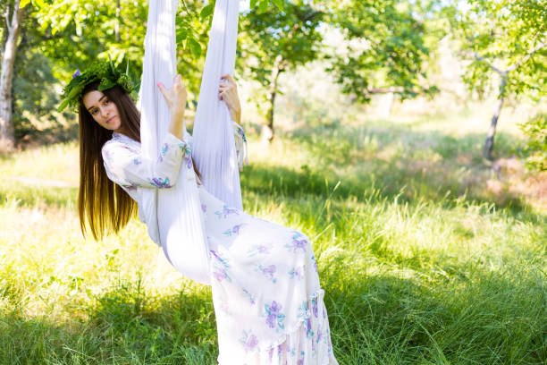 istock Romantic woman in flower crown 818876006