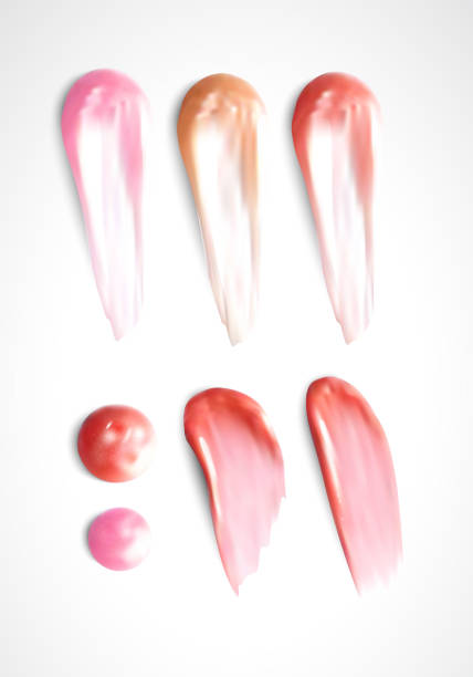 istock Collection of various Smears lipstick on white background 818913988