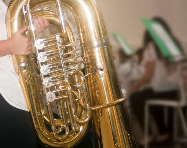 istock Musician carrying a tuba. 818963890