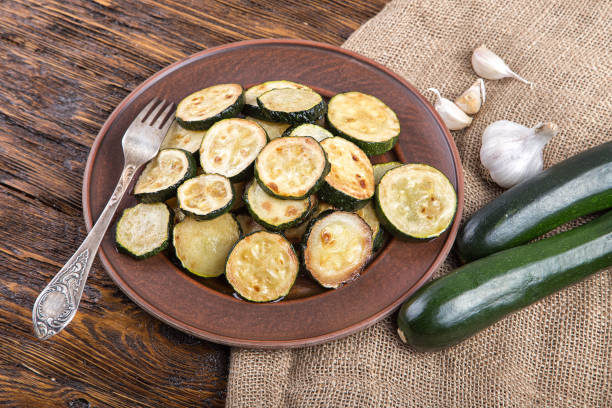 istock Fried zucchini in a clay plate 818973672