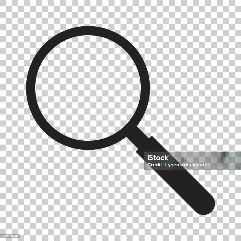 Loupe icon vector. Magnifier in flat style. Search sign concept. Magnifying Glass stock vector