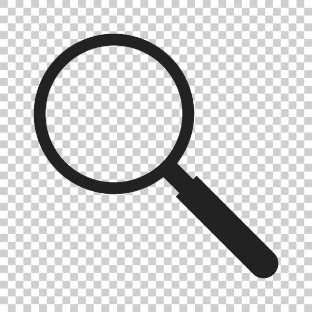 Loupe icon vector. Magnifier in flat style. Search sign concept. Loupe icon vector. Magnifier in flat style. Search sign concept. magnifying glass stock illustrations