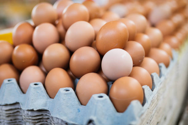 istock Picture of eggs in box at market 819052074