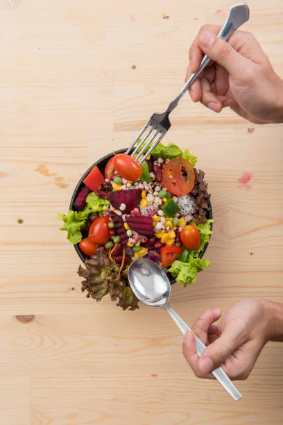 istock Salad on wood table ,Healthy food concept 819091802