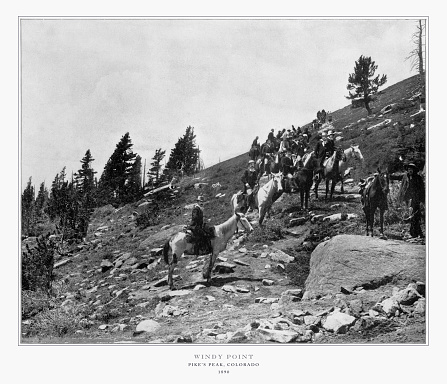 Antique American Photograph: Windy Point, Pike’s Peak, Colorado, United States, 1893: Original edition from my own archives. Copyright has expired on this artwork. Digitally restored.