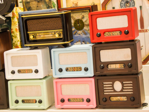 istock Set of retro styled old radios 819125756