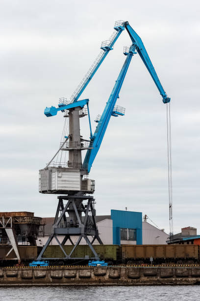 istock Cargo crane in the port 819153742