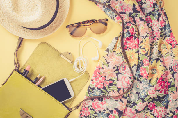 istock Female outfit on yellow background 819275112