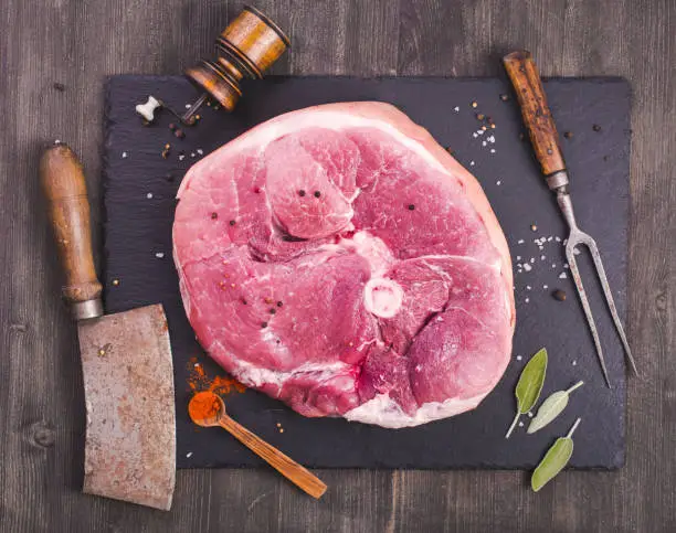 Photo of Raw ham cut above
