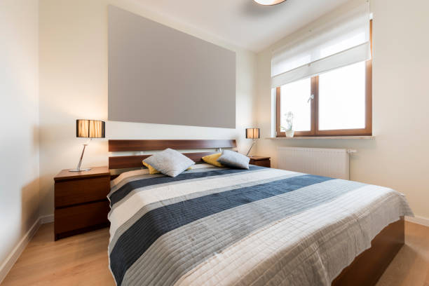 istock Modern bedroom in beige finishing 819290606