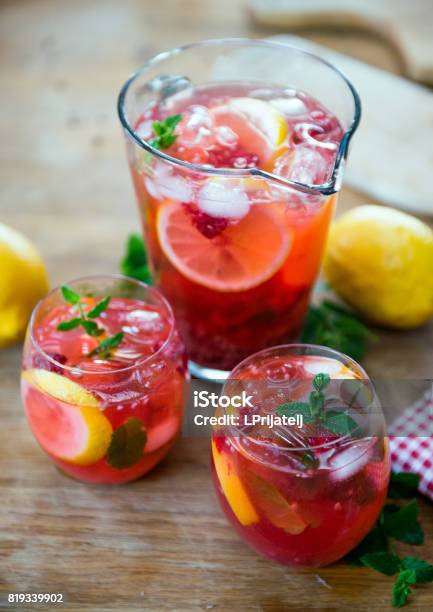 Raspberry Lemonade Stock Photo - Download Image Now - Citrus Fruit, Drink, Fruit