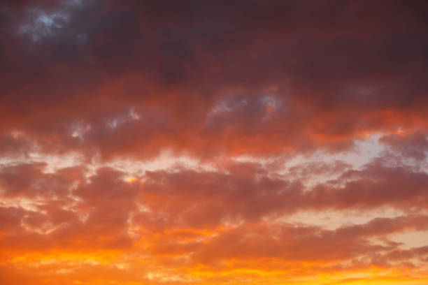 istock Fiery, orange and red colors sunset sky as background 819372866