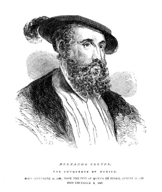 Ilustración de Hernán Cortés Grabado   y más Vectores Libres de Derechos de Hernando Cortés