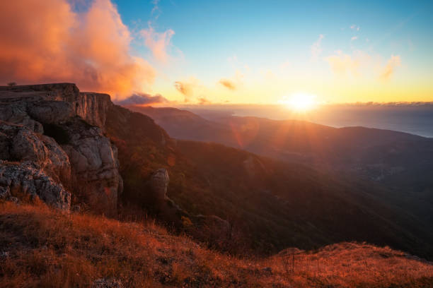istock Beautiful mountain landscape in autumn time during sunset 819378648