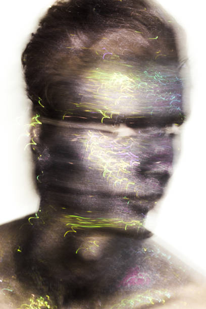 istock Art portrait of a man with creative bright make-up 819411440