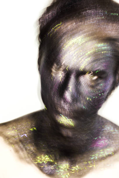 istock Art portrait of a man with creative bright make-up 819414996