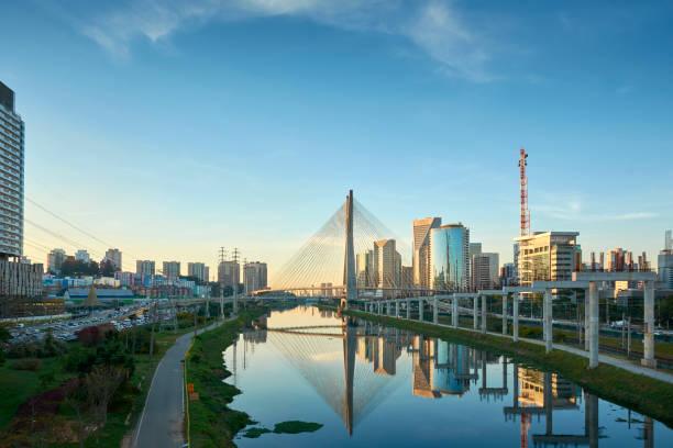 istock Stayed bridge in Sao Paulo, Brazil. 819415418