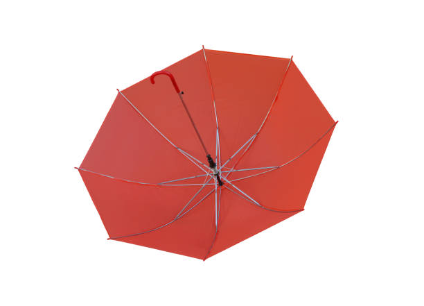 istock Red Umbrella isolated on white background and have clipping paths to easy deployment. 819424530