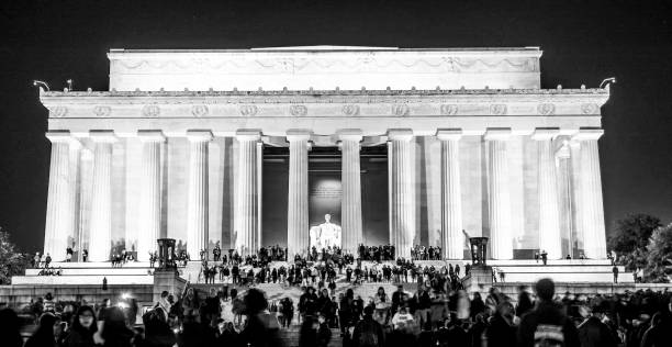 Famous Lincoln Memorial in Washington at night