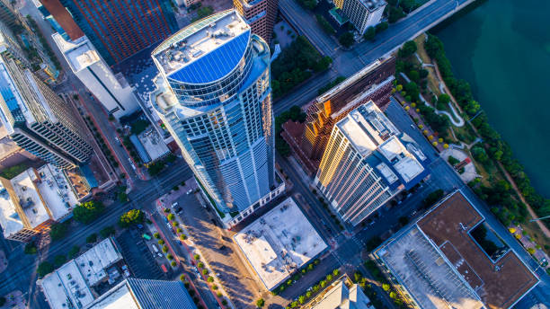 istock Looking down from above Highest Skyscrapers in Austin Texas Downtown Skyline Cityscape 819459360