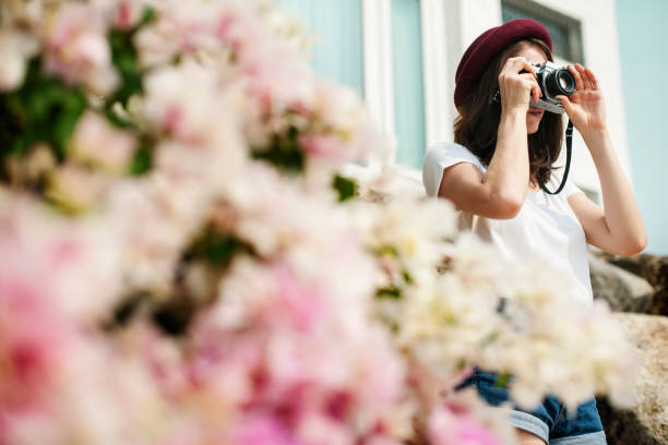 istock Girl Camera Photographer Focus Shooting Nature Concept 819467410