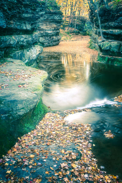 Fall Leaves at Pewits Nest, Baraboo, Wisconsin, USA