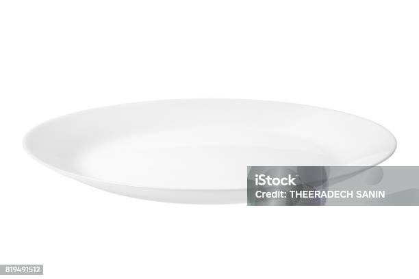 Empty White Food Plate Stock Photo - Download Image Now - Plate, Front View, Simplicity