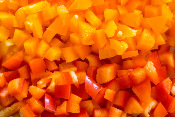 Slice of paprika on a dish