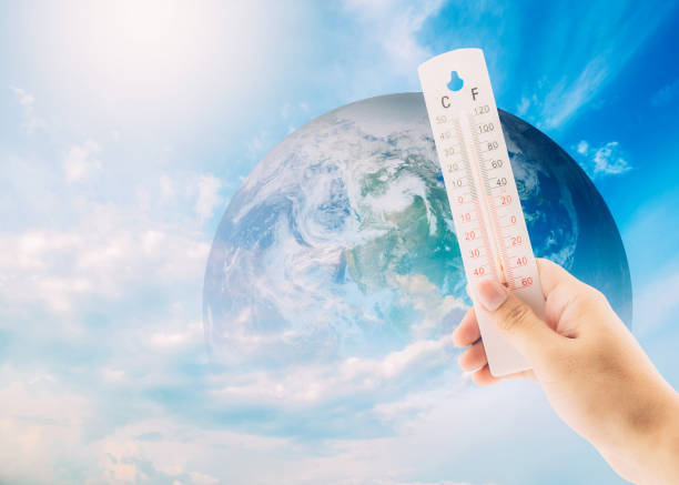 istock Thermometer check the earth's temperature with impact of global environment concept, Elements of this image furnished by NASA. 819556354