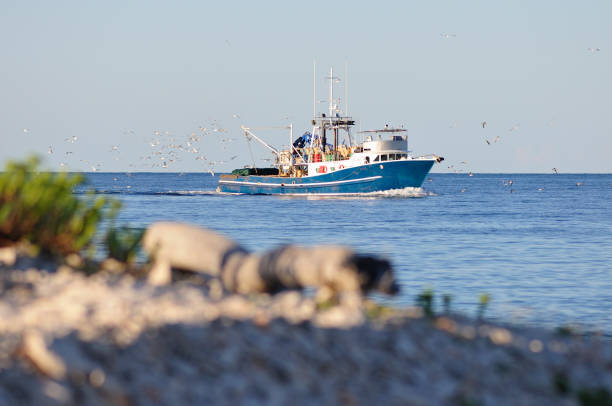 Fishing boat off Pacific Rim National Park on Vancouver Island, British Columbia