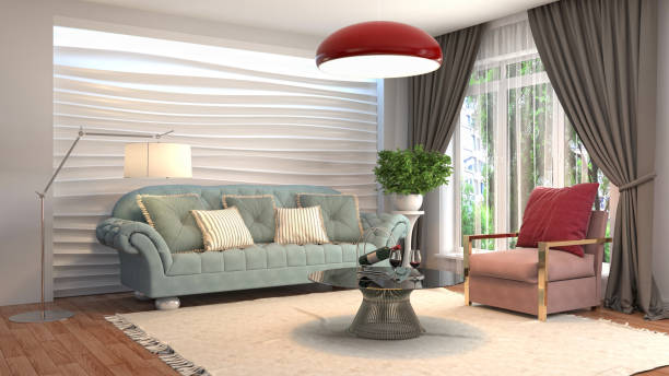 istock Interior living room. 3d illustration 819565950