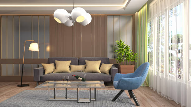 istock Interior living room. 3d illustration 819565952