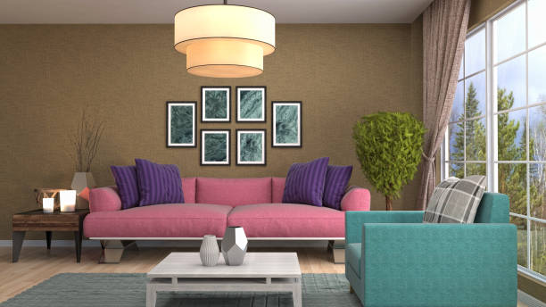 istock Interior living room. 3d illustration 819568038