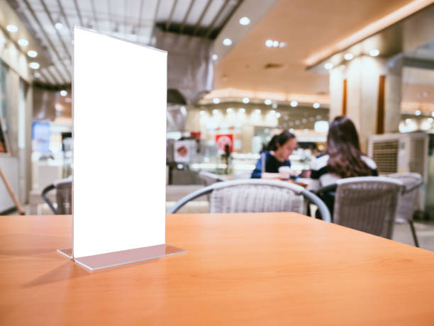 Mock up Menu frame on Table Bar restaurant cafe indoor