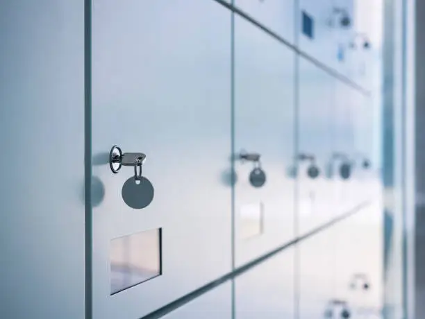 Lockers with key in Locker Room Public facility