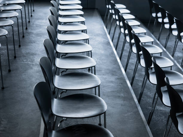 istock Chairs in row Empty seats Seminar meeting 819579018