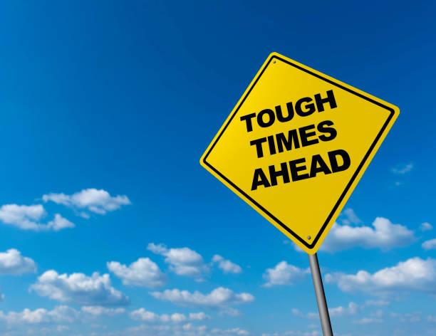 istock TOUGH TIMES AHEAD - Road Warning Sign 819581436