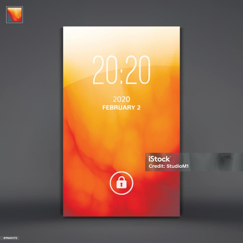 Vector Lock Screen Modern Lock Screen For Mobile Apps Vector Illustration Stock ...
