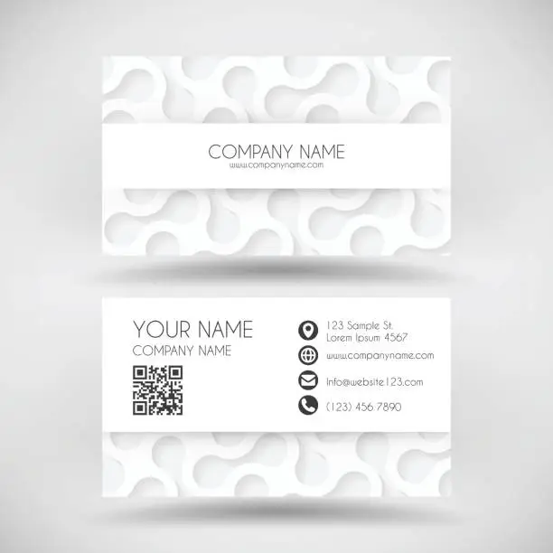 Vector illustration of Modern business card template with white abstract background