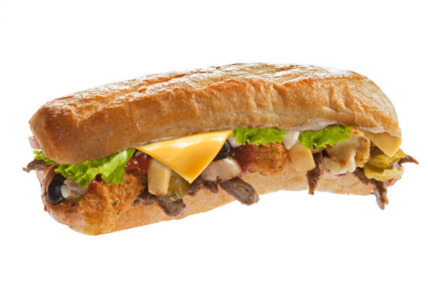 istock Mighty huge sub sandwich hoagie filled with veggies and meat 819629454